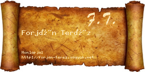 Forján Teréz névjegykártya